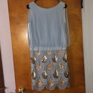 Betsy Adam Sequin/Bead Dress